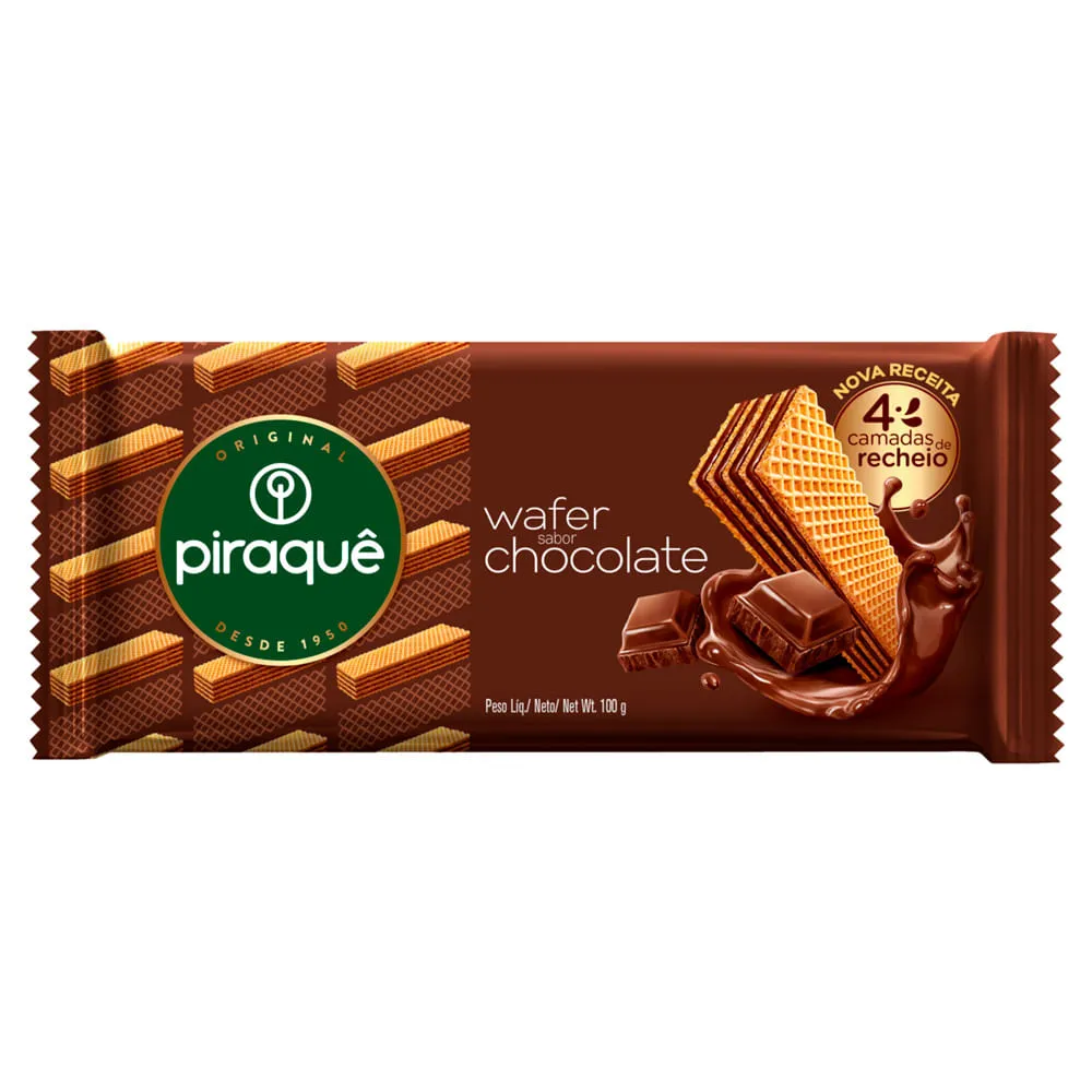 BISCOITO WAFER CHOC PIRAQUE 100G