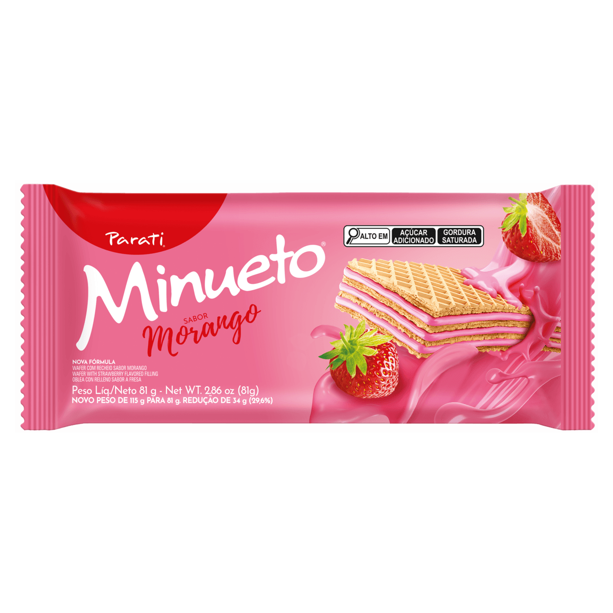WAFER MINUETO MORANGO 81G