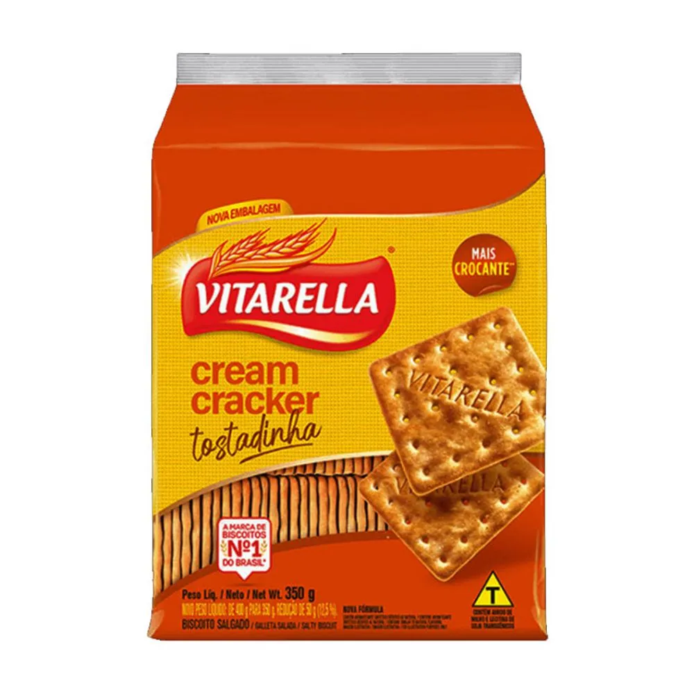 BISCOITO CREAM CRACKER VITARELA 350G