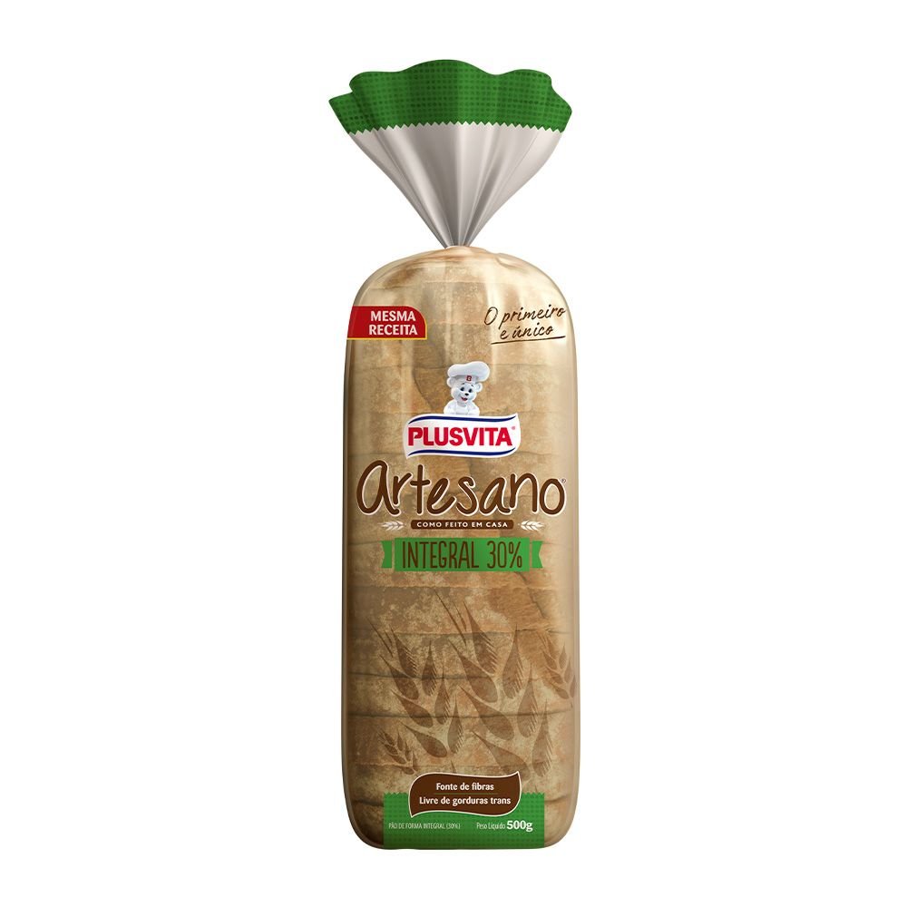 PAO ORIGINAL PLUSVITA ARTESANO INTEGRAL 500G