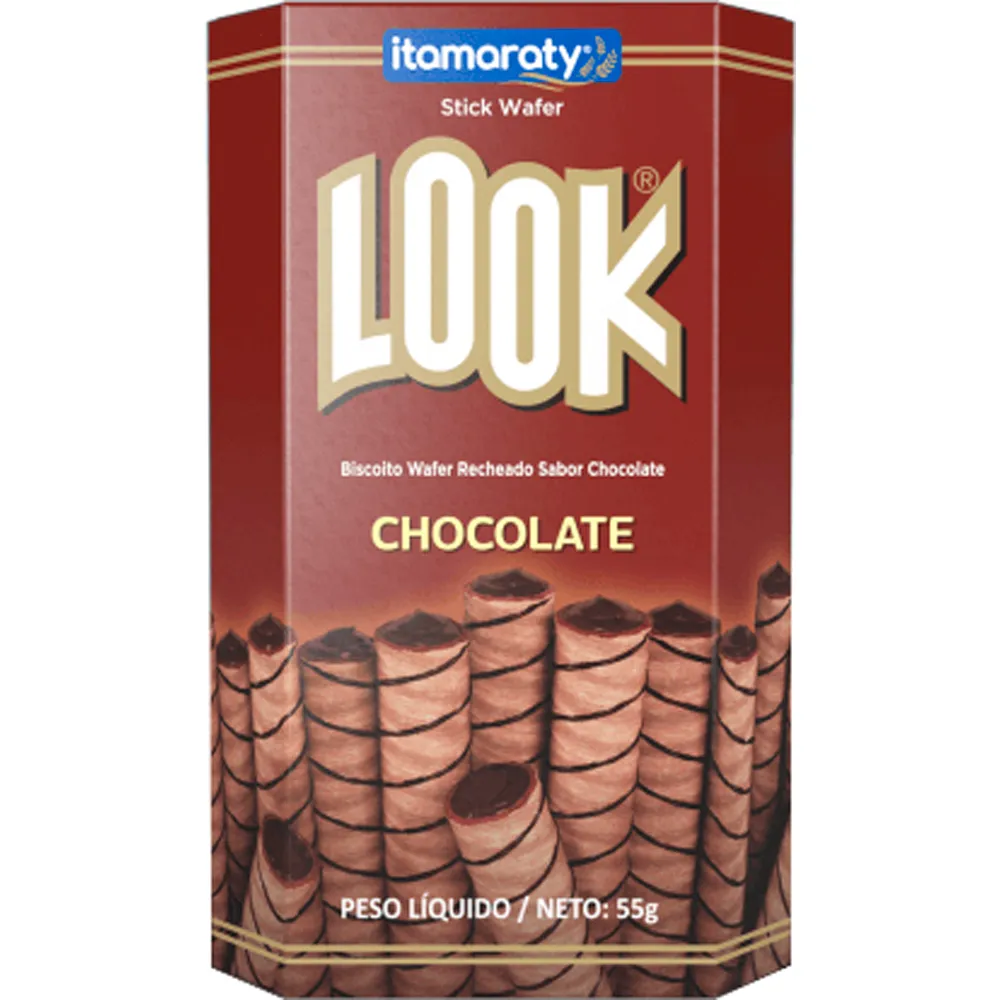 BISCOITO LOOK WAFER CHOCOLATE 55G