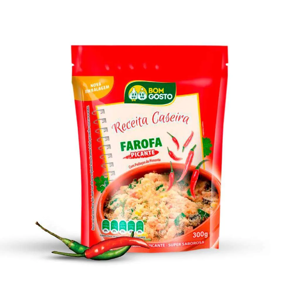 FAROFA CASEIRA PICANTE BOM GOSTO 300G