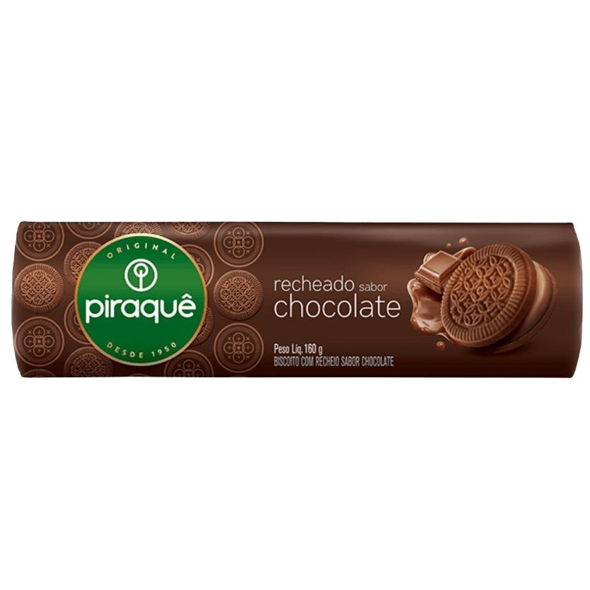 BISCOITO RECHEADO PIRAQUE CHOC 160G