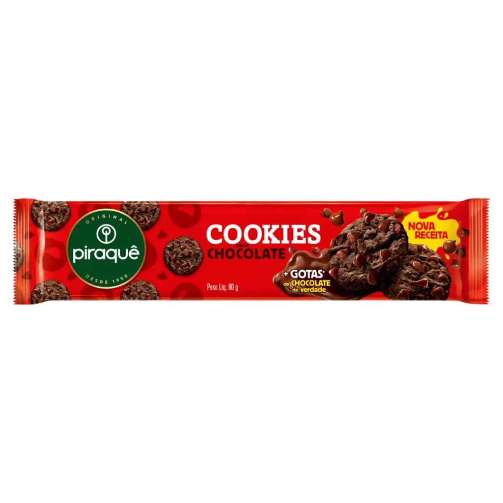 BISCOITO COOKIE PIRAQUE CHOC 80G