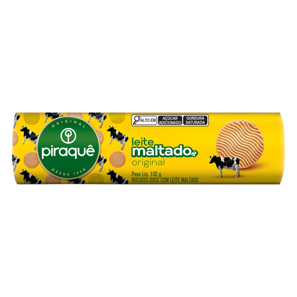 BISCOITO LEITE MALTADO PIRAQUE 132G