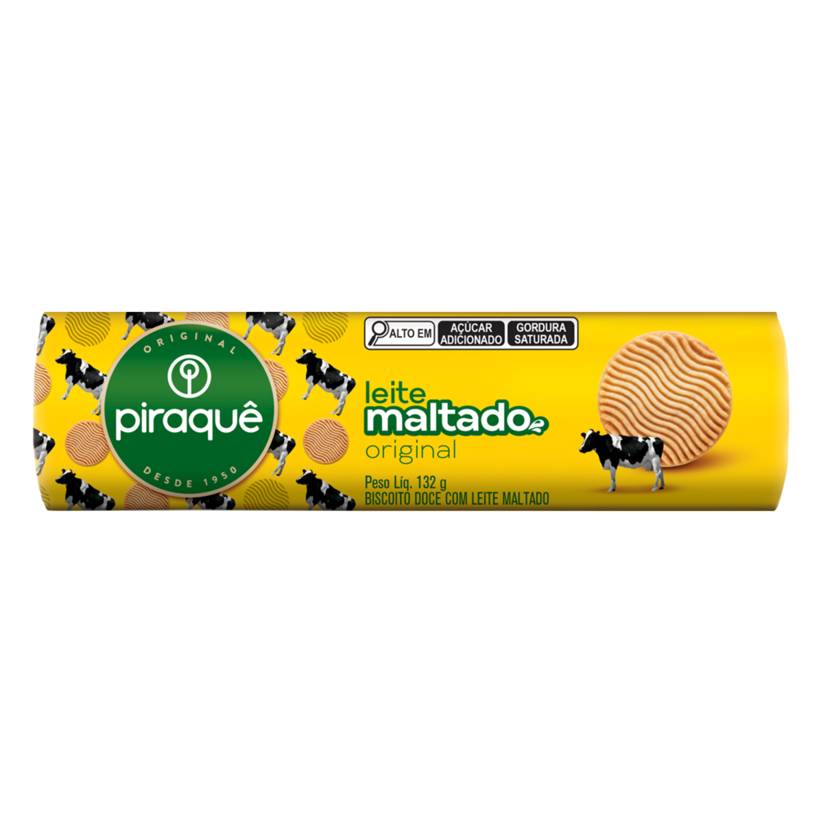 BISCOITO LEITE MALTADO PIRAQUE 132G