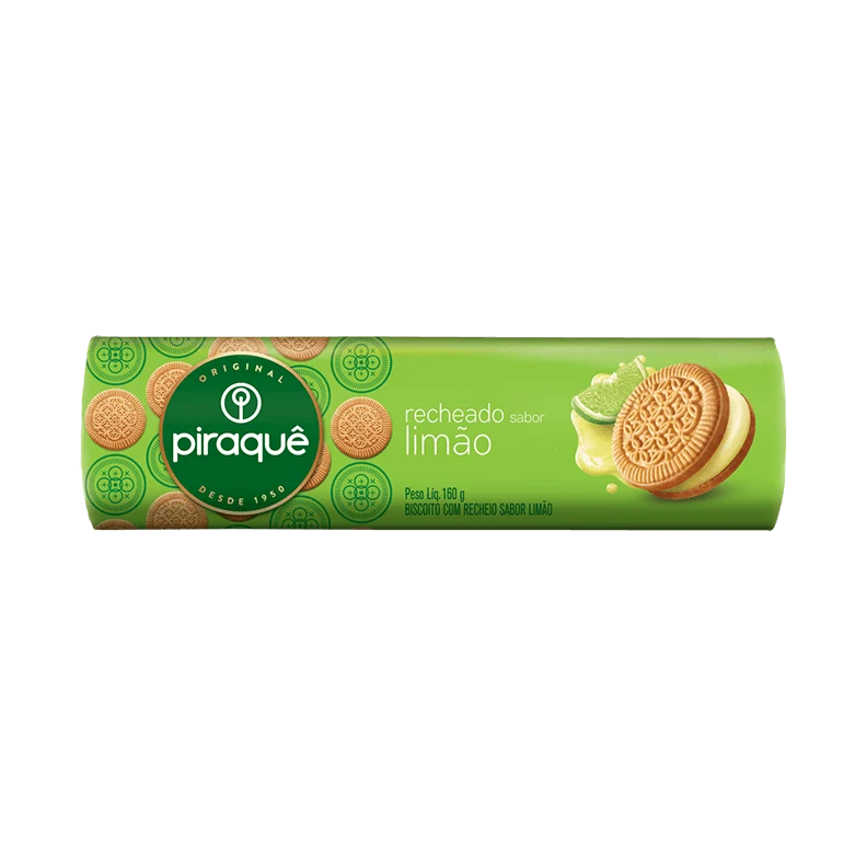 BISCOITO RECHEADO PIRAQUE LIMÃO 160G
