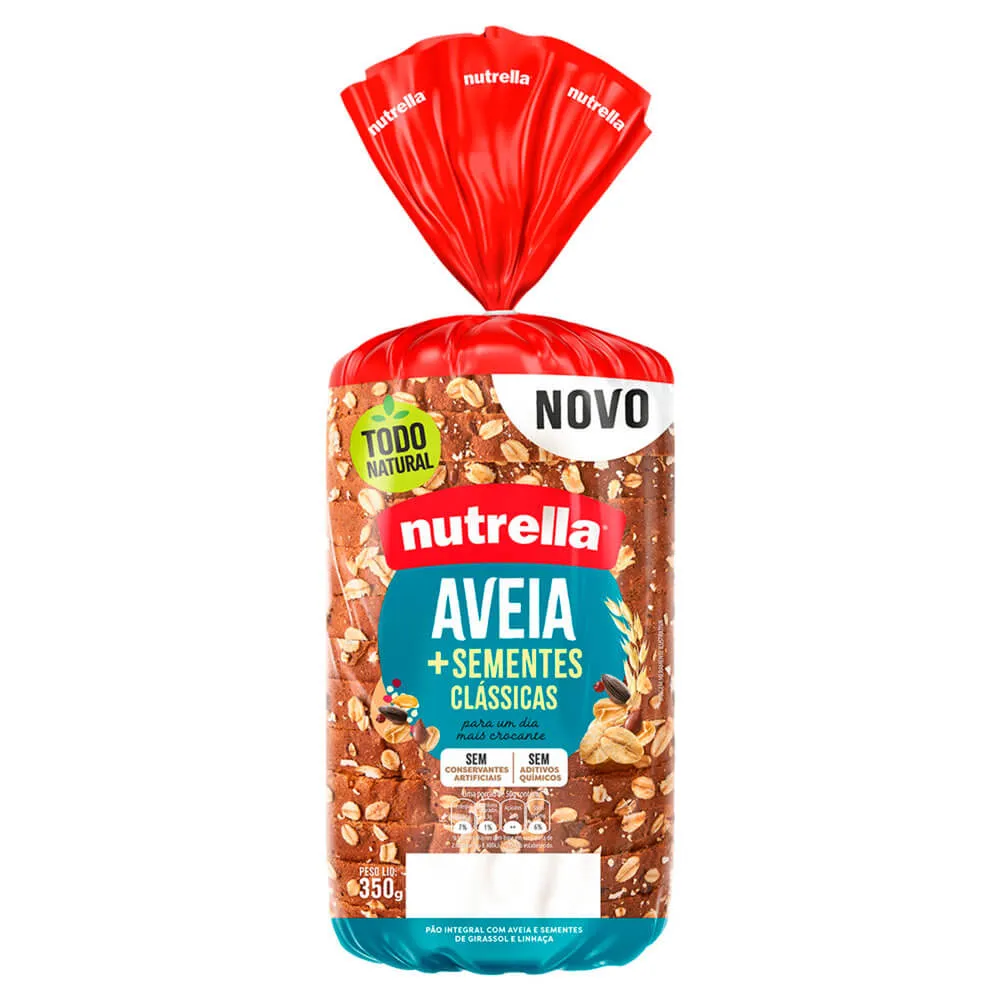 PAO AVEIA SEMENTES E GRAOS NUTRELLA 350G